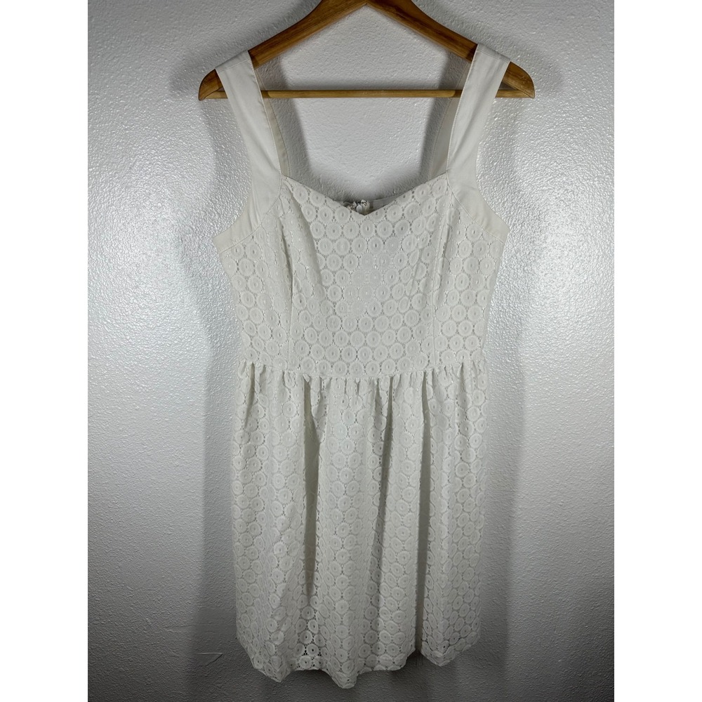 Kensie‎ Dress Women Medium Eyelet Lace Sweetheart Fit & Flare Mini Sleeveless